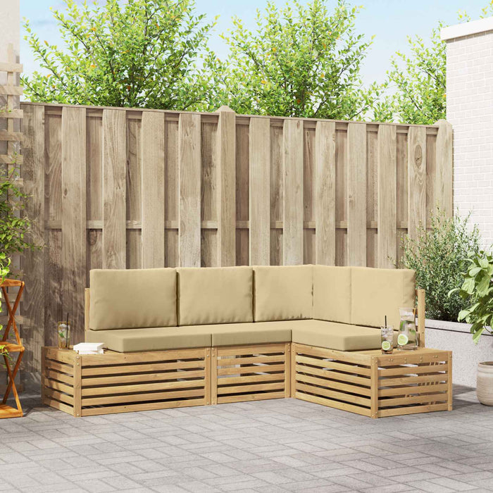 Set de canapele de exterior 4 Bucată Alb Lemn Solid de Acacia - WALTI WALTI