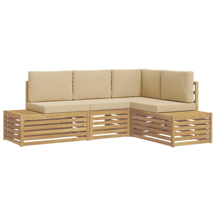 Set de canapele de exterior 4 Bucată Alb Lemn Solid de Acacia - WALTI WALTI