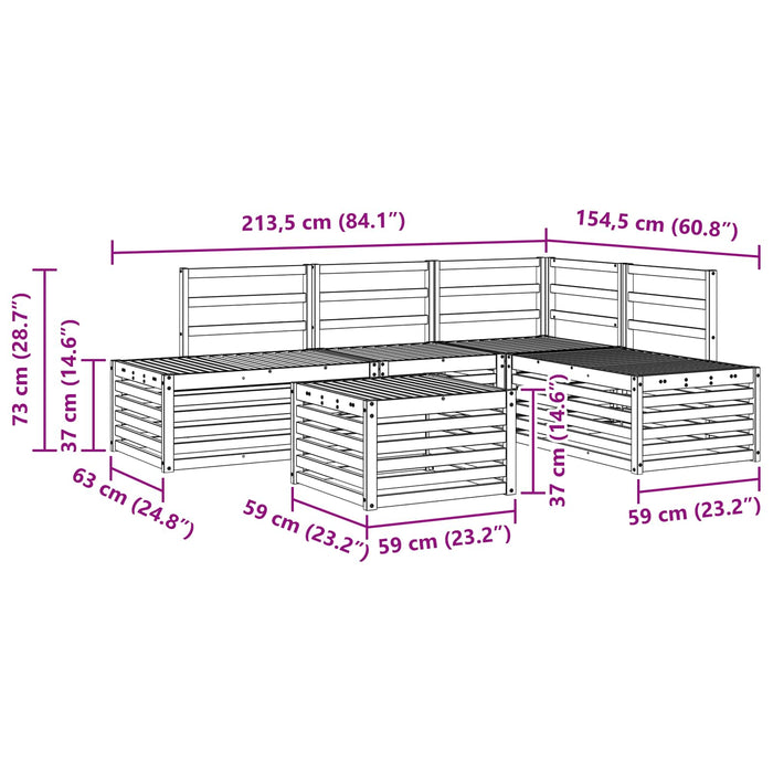 Set de canapele de exterior 5 Bucată Alb WALTI