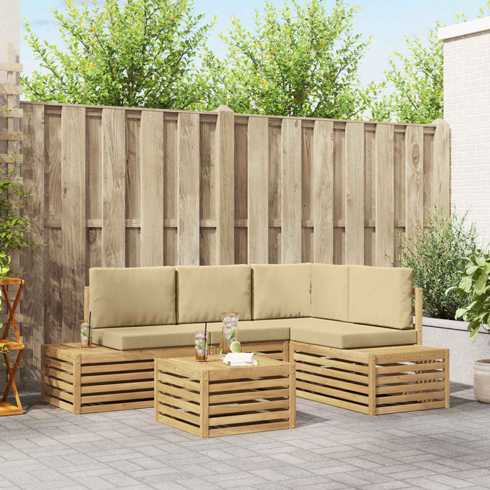 Set de canapele de exterior cu pernă 5 Bucată Alb - WALTI WALTI