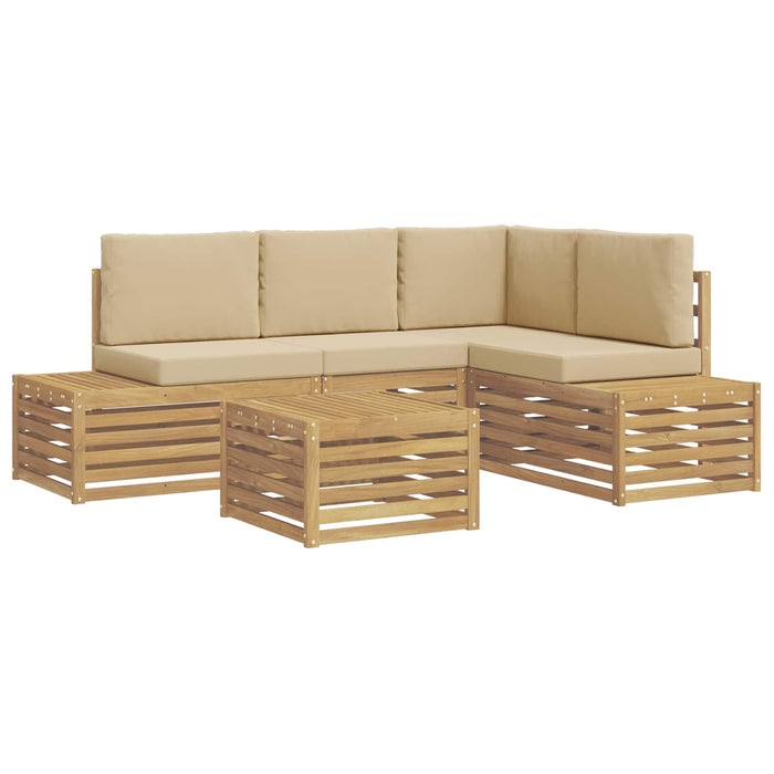 Set de canapele de exterior cu pernă 5 Bucată Alb - WALTI WALTI