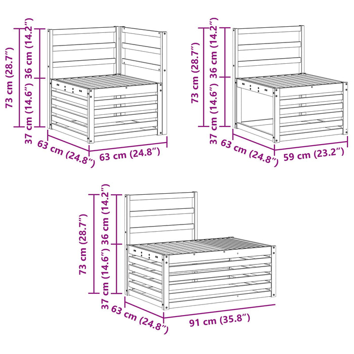 Set de canapele de exterior 6 Bucată Alb WALTI