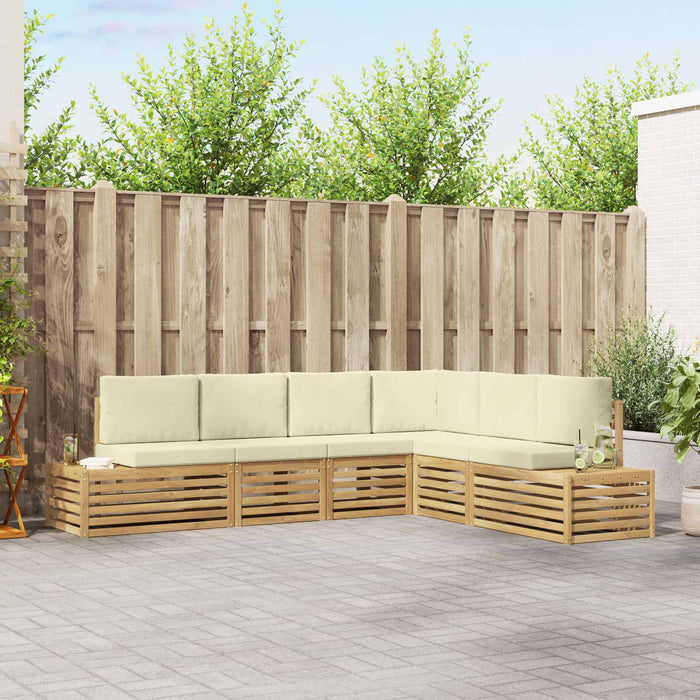 Set de canapele de exterior Alb 273 x 213,5 x 73 cm Poliester - WALTI WALTI