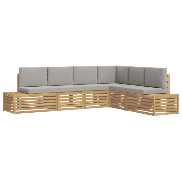 Set de canapele de exterior 6 Bucată Alb și gri deschis - WALTI WALTI