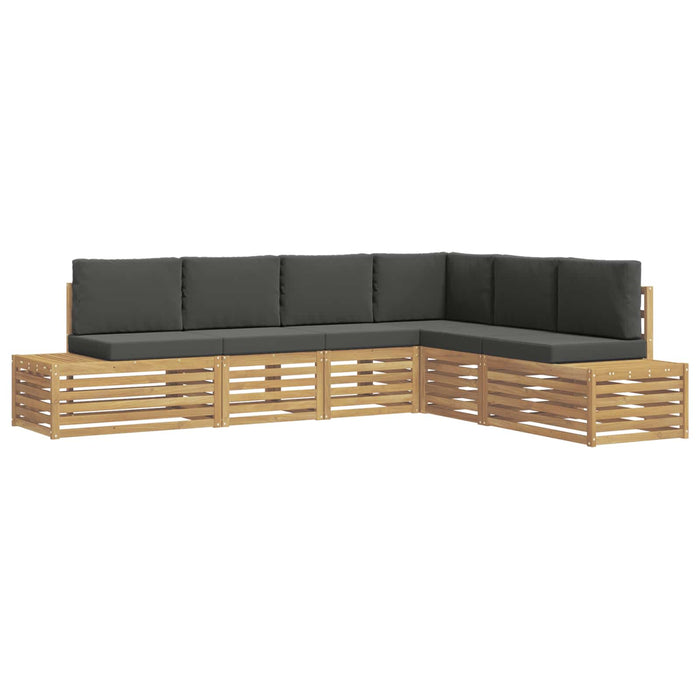 Set de canapele de exterior cu pernă 6 Bucată Alb și antracit WALTI
