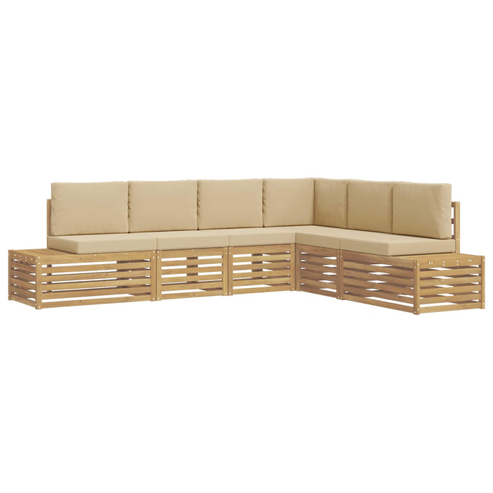 Set de canapele de exterior cu pernă 6 Bucată Alb și Bej - WALTI WALTI