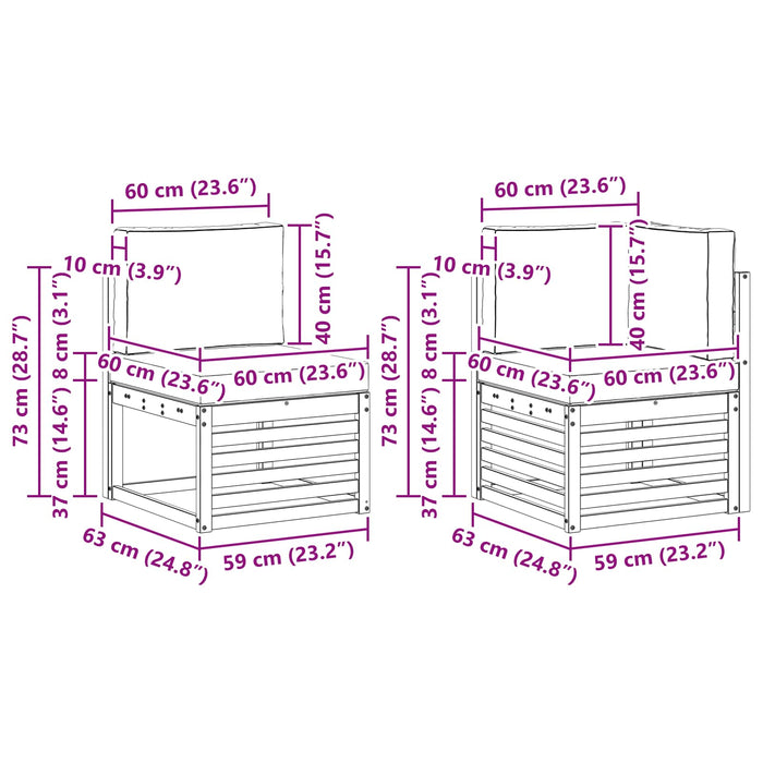 Set canapea sectională cu pernă 9 pcs Alb și crem Poliester - WALTI WALTI
