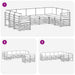 Set canapea sectională cu pernă 9 pcs Alb și crem Poliester - WALTI WALTI