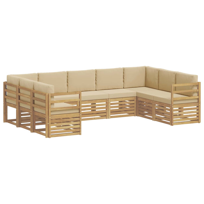 Set canapea sectională 9 pcs Alb și Bej 304 x 185,5 x 73 cm - WALTI WALTI