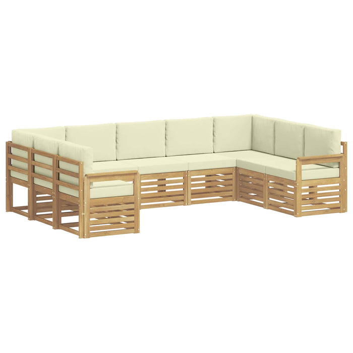 Set de canapele de exterior 7 pcs Alb și Crem WALTI