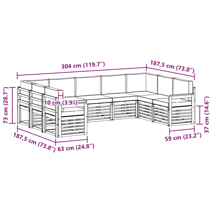 Set de canapele de exterior 7 pcs Alb și Antracit WALTI