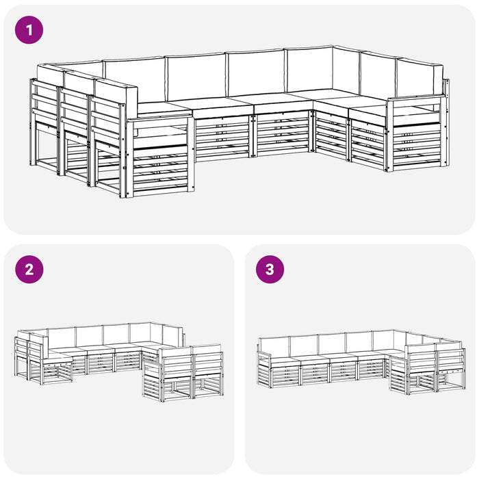 Set de canapele de exterior 7 pcs Alb și Antracit WALTI