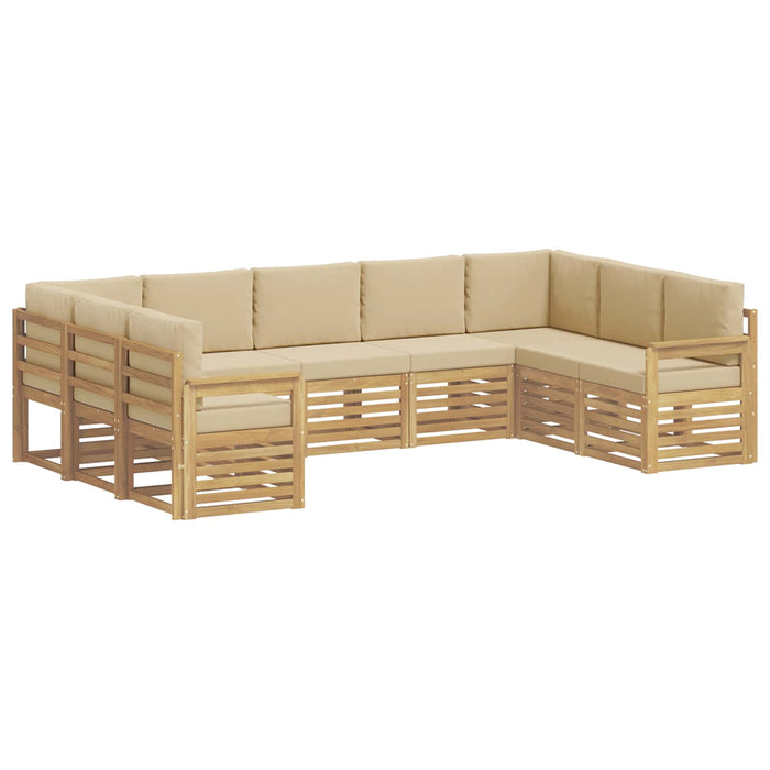Set de canapele de exterior 7 pcs Alb și Bej WALTI