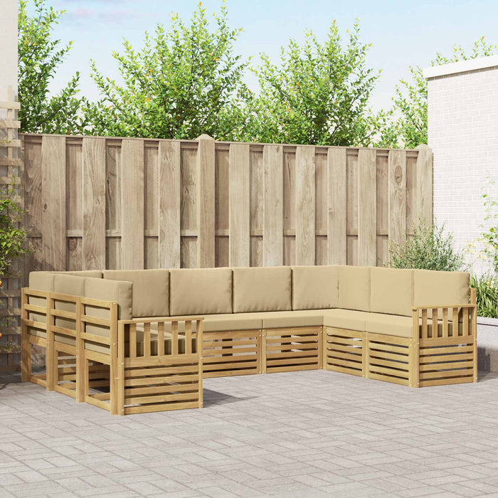 Set de canapele de exterior 7 pcs Alb și Bej WALTI