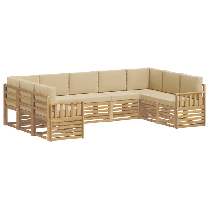 Set de canapele de exterior 7 pcs Alb și Bej WALTI