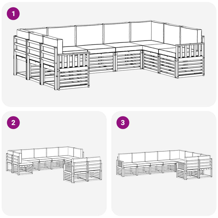 Set de canapele de exterior 7 pcs Alb și Bej WALTI