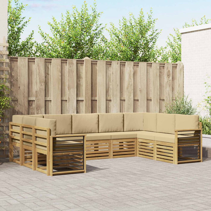 Set de canapele de exterior 9 pcs Alb și Bej - WALTI WALTI