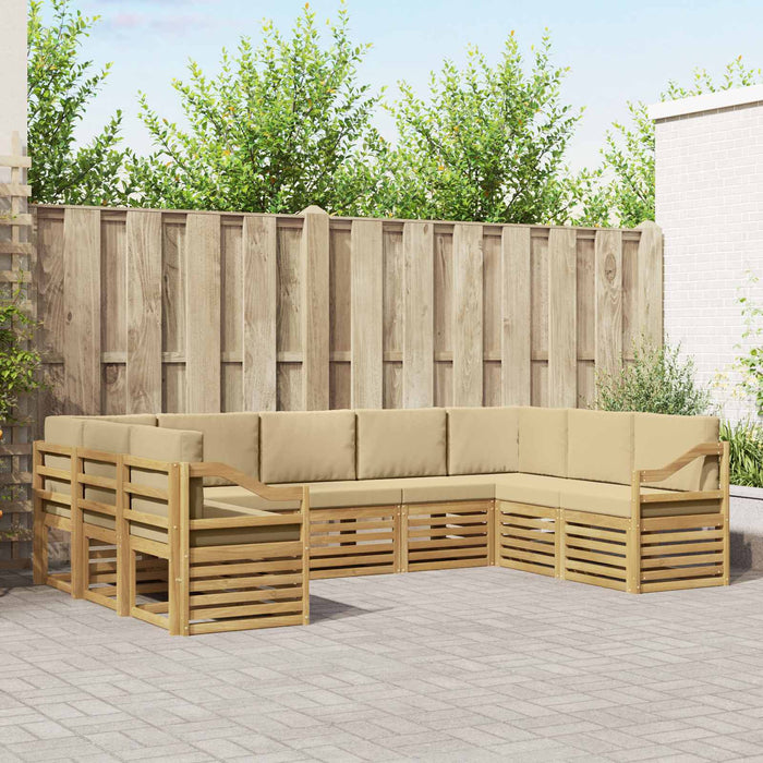 Set canapea sectională 9 pcs Alb și Bej 304 x 185,5 x 73 cm WALTI