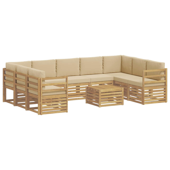 Seturi de canapele 10 pcs Alb și Bej 59 x 59 x 37 cm Poliester WALTI