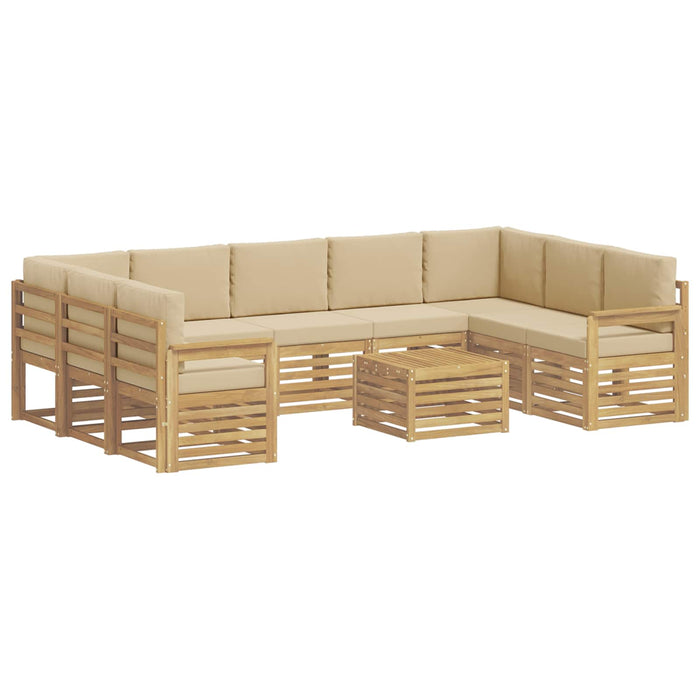 Set de canapele de exterior 8 pcs Alb și Bej 59 x 59 x 37 cm WALTI