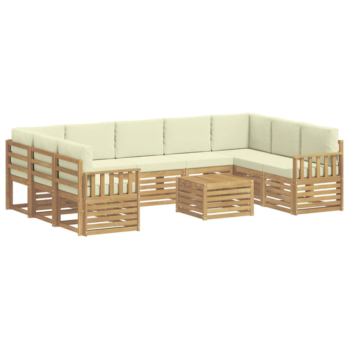 Set de canapele de exterior 8 pcs Alb și Crem 59 x 59 x 37 cm WALTI