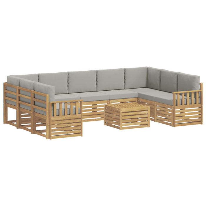 Set de canapele de exterior 8 pcs Alb și gri deschis WALTI