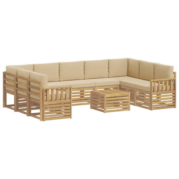 Set de canapele de exterior 8 pcs Alb și Bej 59 x 59 x 37 cm WALTI