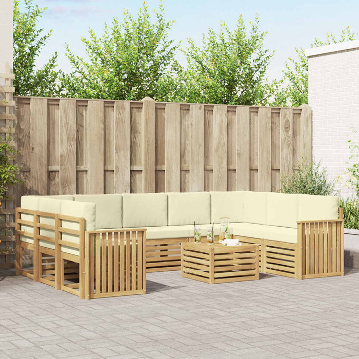 Set de canapele de exterior 10 pcs Alb și crem 59 x 59 x 37 cm - WALTI WALTI