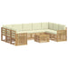 Set de canapele de exterior 10 pcs Alb și crem 59 x 59 x 37 cm - WALTI WALTI