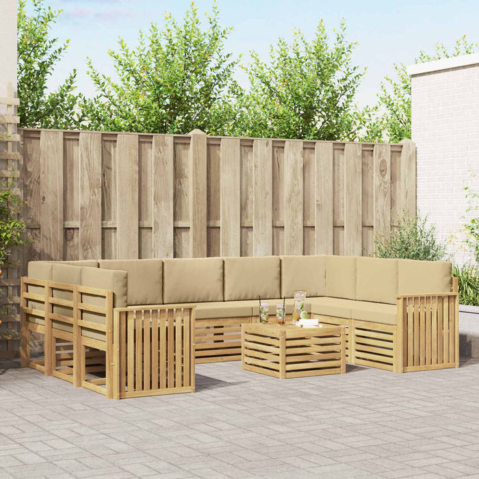 Set de canapele de exterior 10 pcs Alb și Bej 59 x 59 x 37 cm - WALTI WALTI