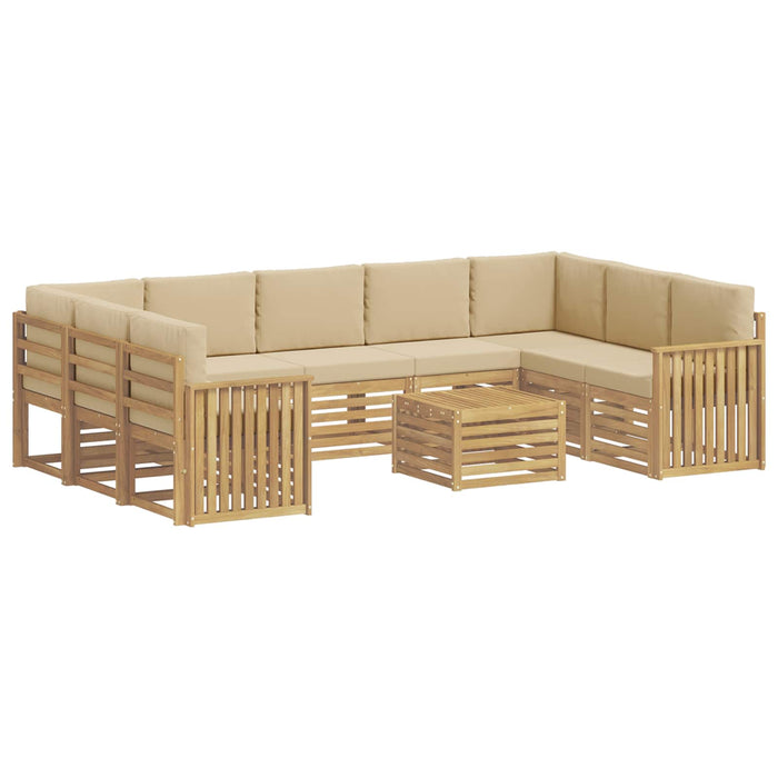 Set de canapele de exterior 10 pcs Alb și Bej 59 x 59 x 37 cm - WALTI WALTI