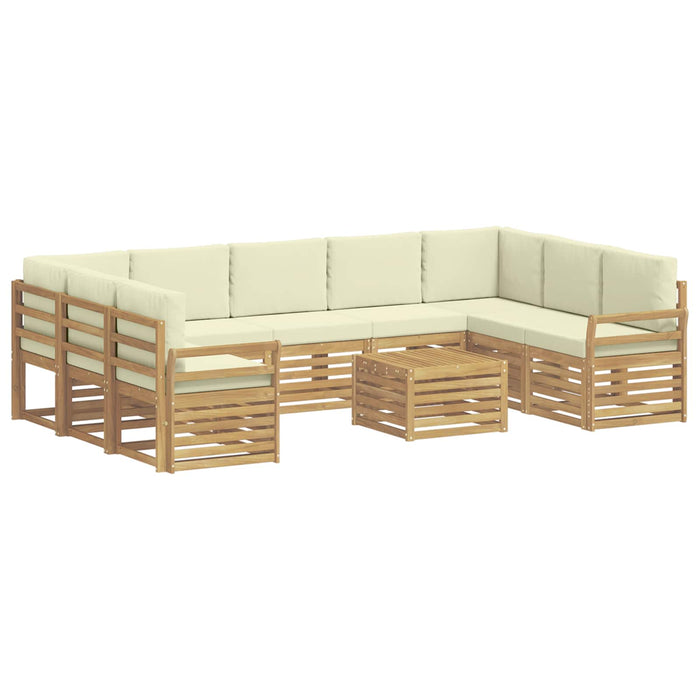 Set de canapele de exterior 10 pcs Alb și crem 59 x 59 x 37 cm - WALTI WALTI