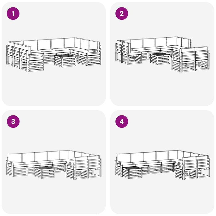Set de canapele de exterior 10 pcs Alb și antracit WALTI