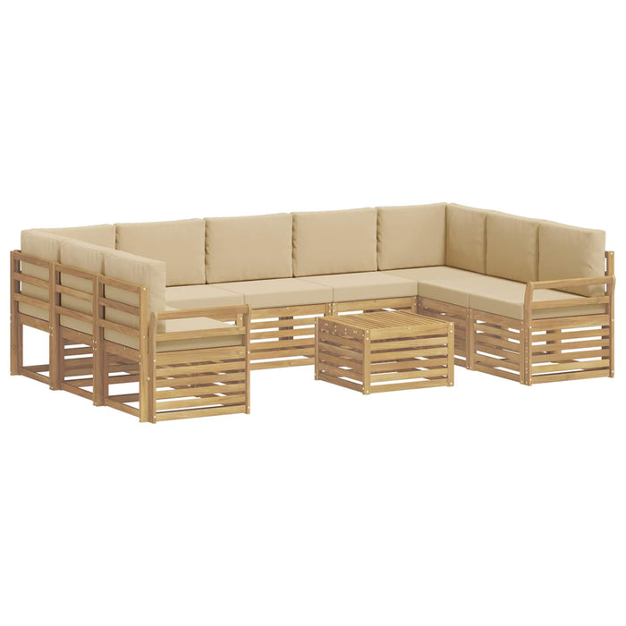 Set de canapele de exterior 10 pcs Alb și Bej 59 x 59 x 37 cm - WALTI WALTI