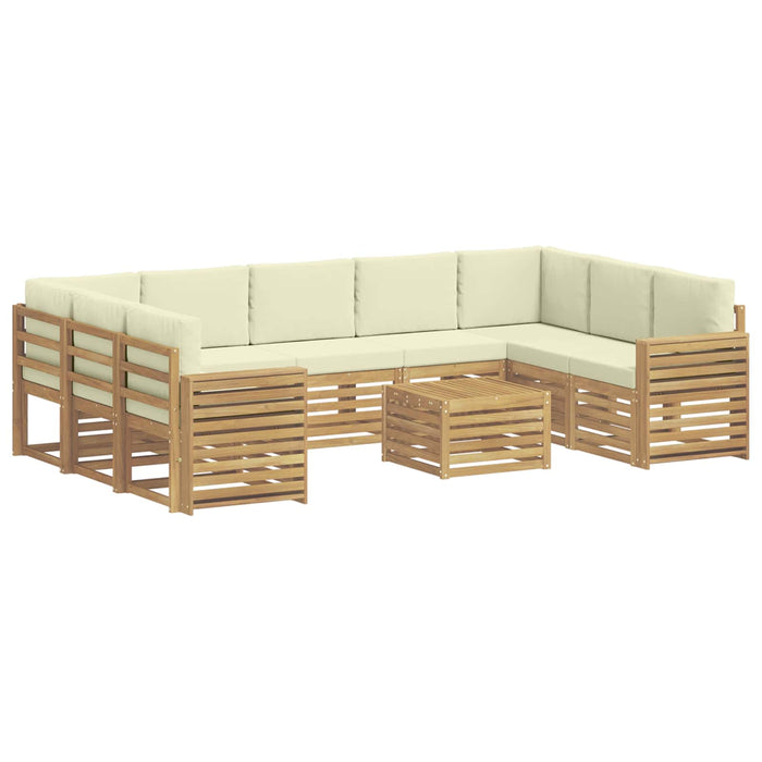 Set de canapele de exterior 10 pcs Alb și crem 59 x 59 x 37 cm - WALTI WALTI