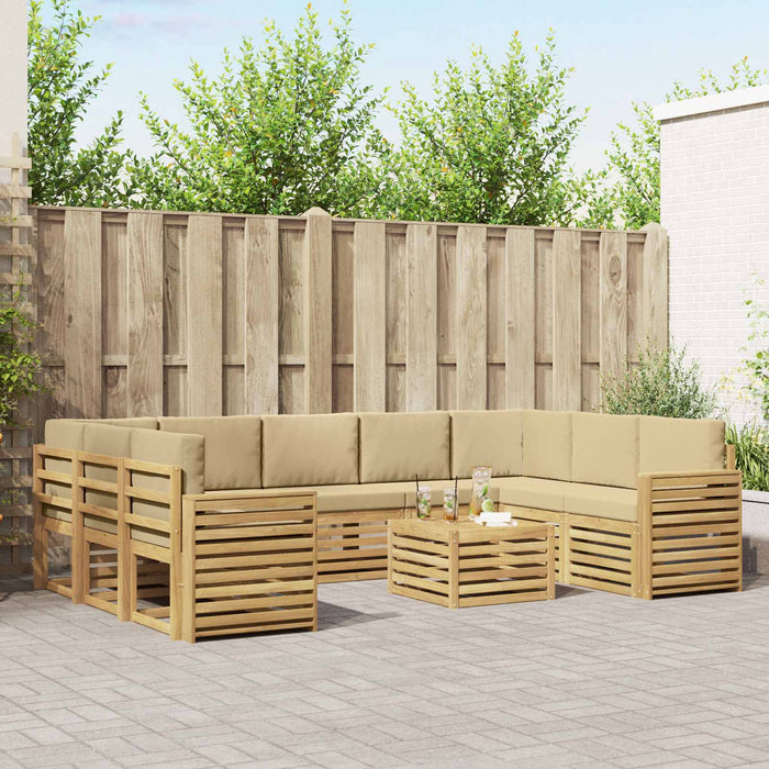 Set de canapele de exterior 10 pcs Alb și Bej 59 x 59 x 37 cm - WALTI WALTI