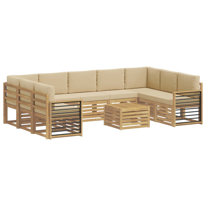 Seturi de canapele 10 pcs Alb și Bej 59 x 59 x 37 cm Poliester WALTI