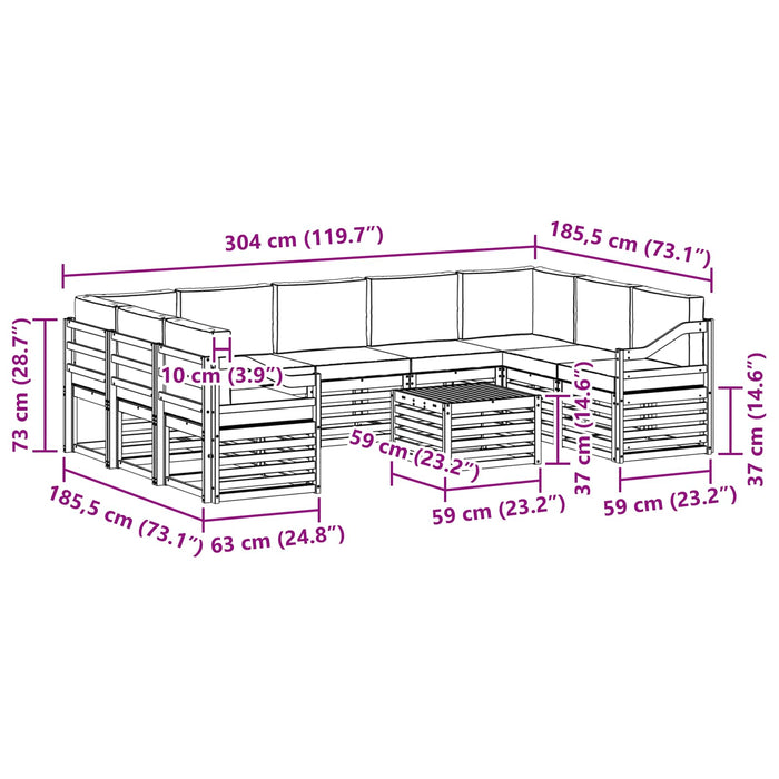 Set de canapele de exterior 8 pcs Alb și Antracit WALTI