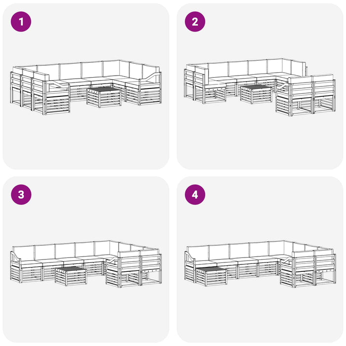 Seturi de canapele 10 pcs Alb și Bej 59 x 59 x 37 cm Poliester WALTI