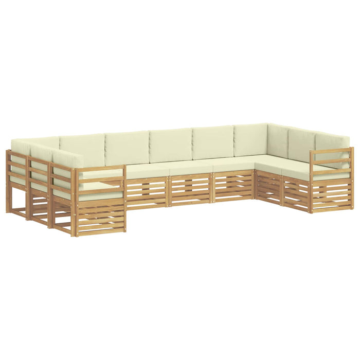Set de canapele de exterior 10 pcs Alb și crem Poliester WALTI