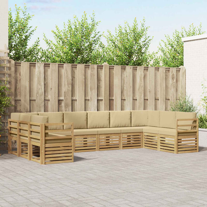 Set canapea sectională 10 pcs Alb și Bej 363 x 185,5 x 73 cm WALTI