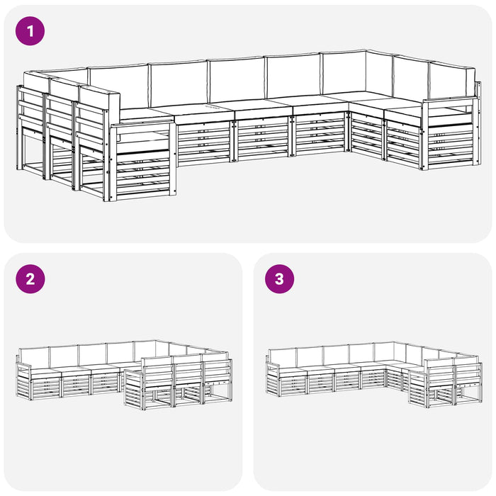 Set de canapele de exterior 7 pcs Alb și Crem WALTI