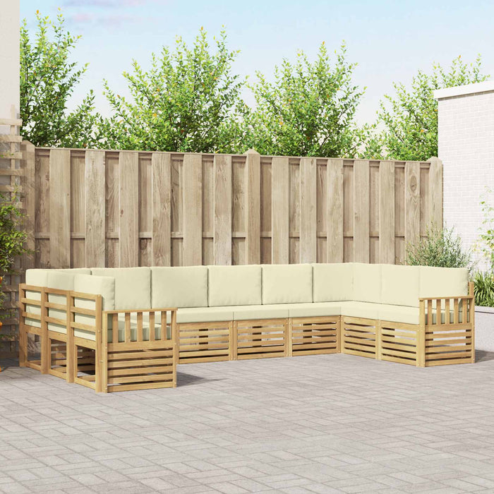Set de canapele de exterior 7 pcs Alb și Crem WALTI