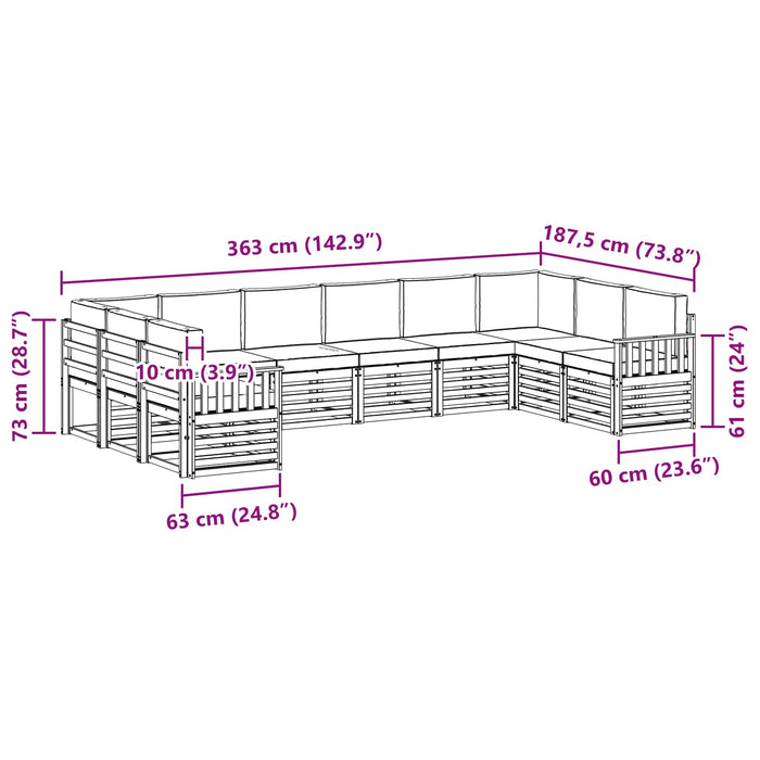 Set de canapele de exterior 7 pcs Alb și Crem WALTI