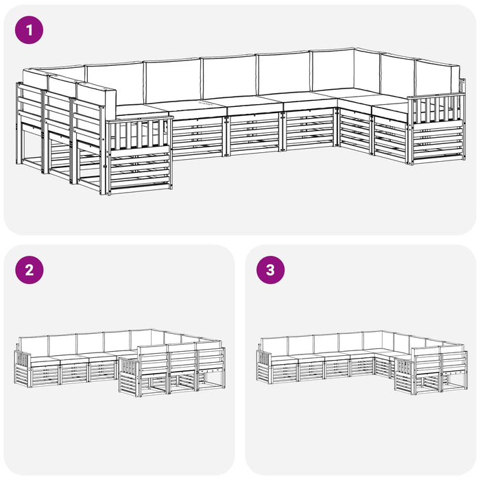 Set de canapele de exterior 7 pcs Alb și Crem WALTI