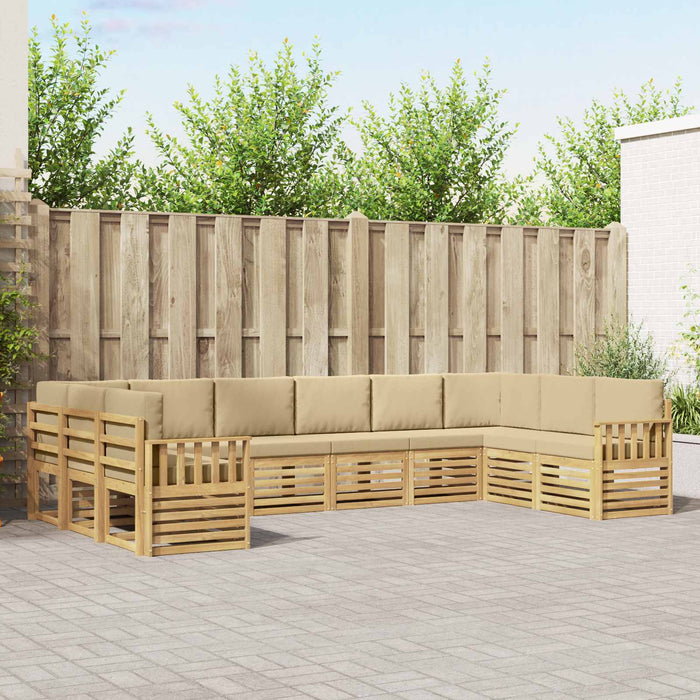 Set de canapele de exterior 7 pcs Alb și Bej WALTI