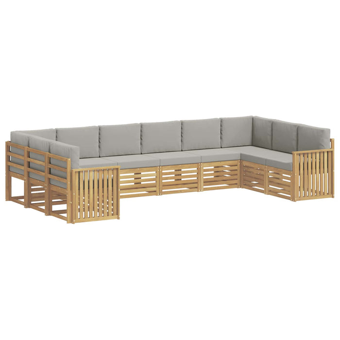 Set de canapele de exterior 10 pcs Alb și gri deschis WALTI