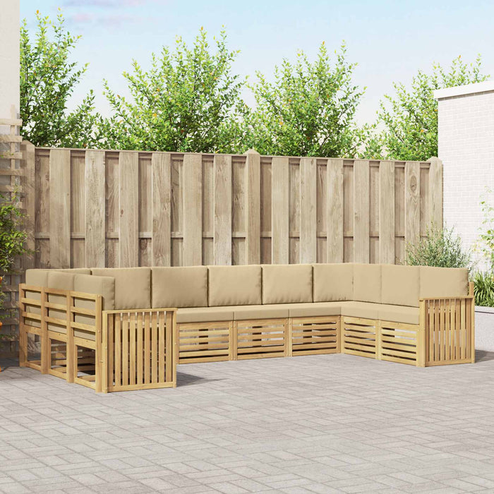 Set de canapele de exterior 10 pcs Alb și Bej - WALTI WALTI