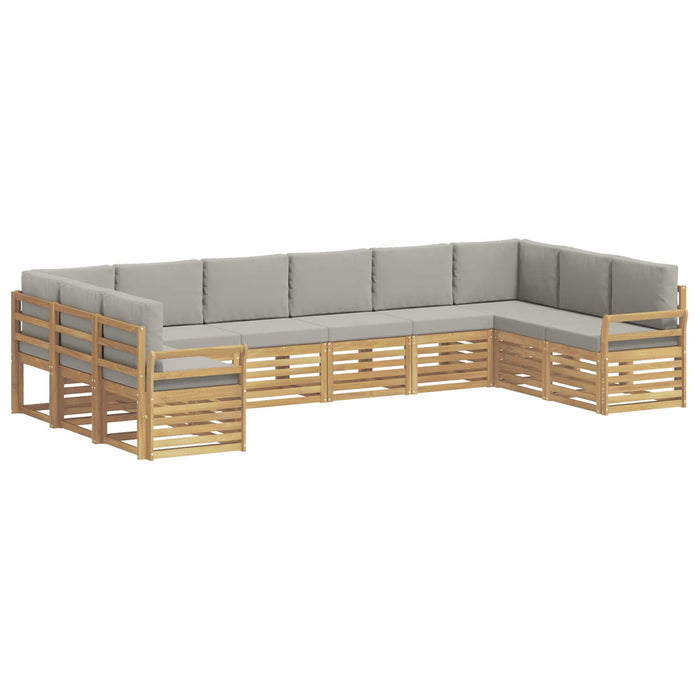 Set de canapele de exterior 10 pcs Alb și gri deschis WALTI