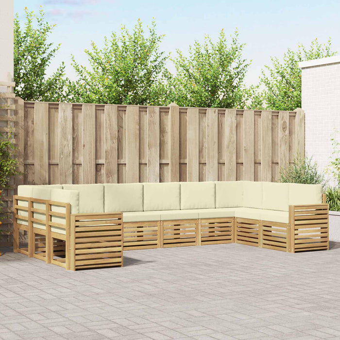 Set de canapele de exterior 10 pcs Alb și crem - WALTI WALTI